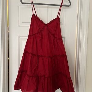 Red Babydoll Mini Dress